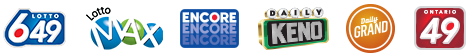<LOTTO 6/49 logo> <LOTTO MAX logo> <ENCORE logo> <DAILY Keno logo> <DAILY Grand logo> <ONTARIO 49 logo>
